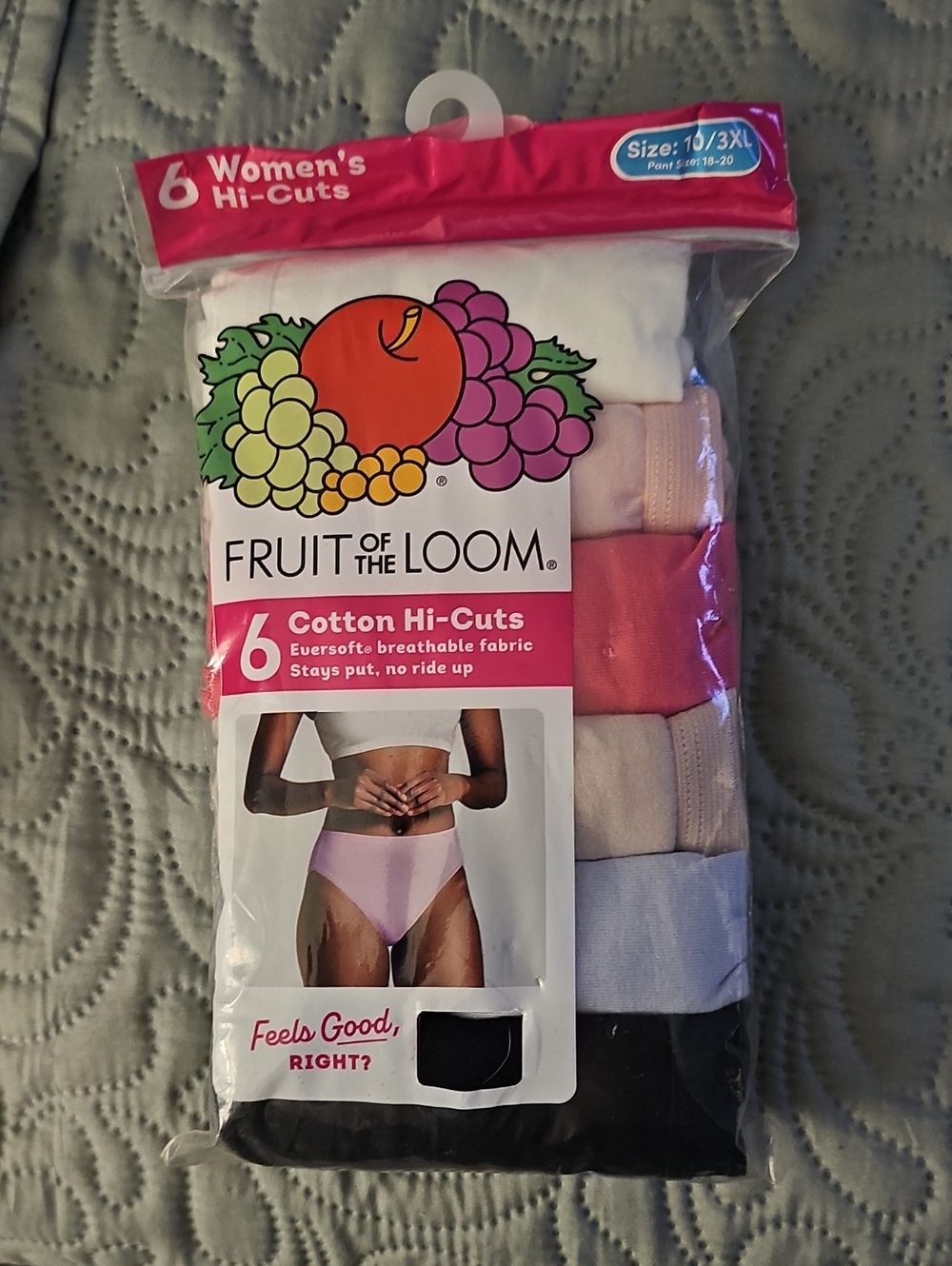 Fruit Of The Loom 6 Pair Of Women's Plus Hi-Cut Panties